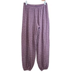 Zara Textured Crinkle Balloon Harem Joggers L Boho Lounge Indie Artsy Gauze